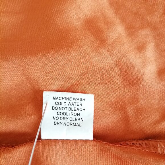 Jon & Anna Womens Orange Sleeveless Pleated Round Neck Back Tie Blouse Size XL - Picture 7 of 7